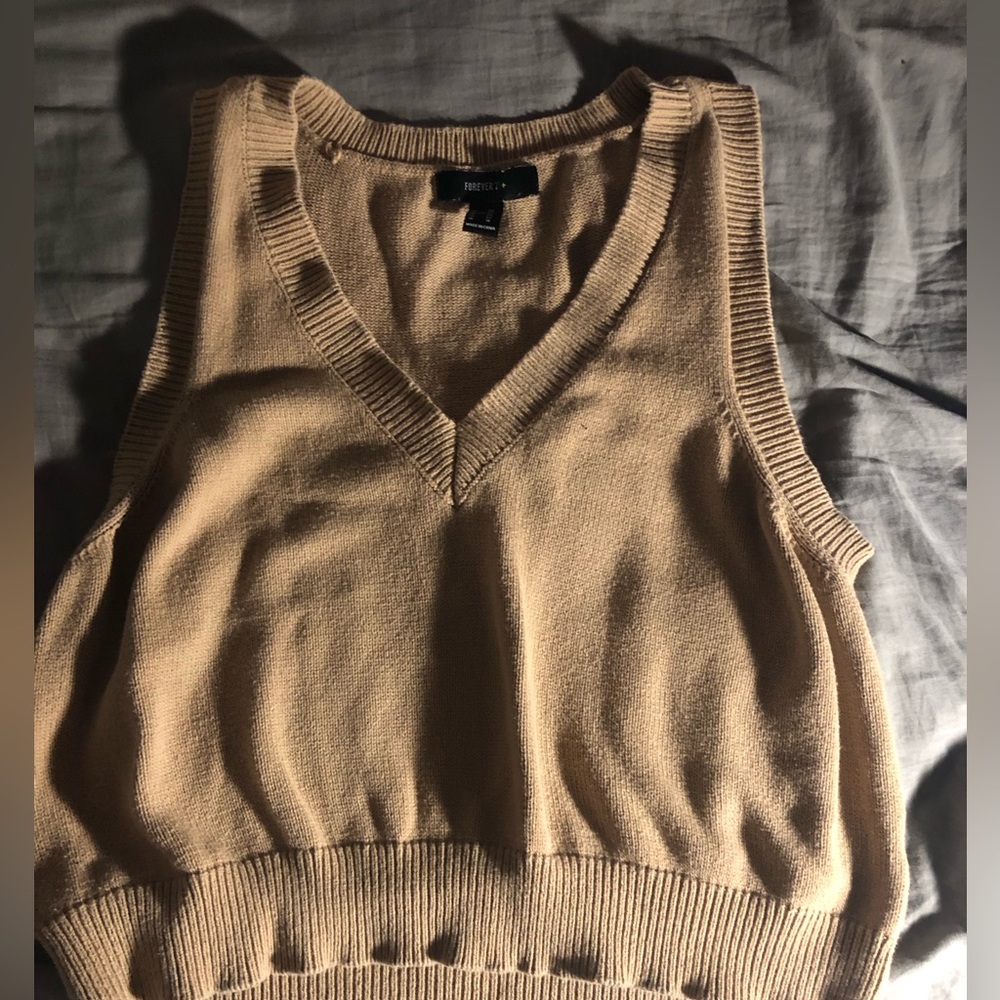 Beige Knitted Vest 0X